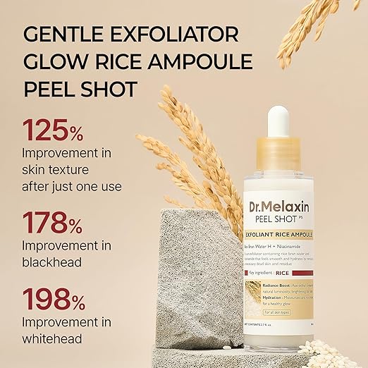Dr. Melaxin White Rice Exfoliating Gel – Removes Dead Skin & Blackheads, 80ml