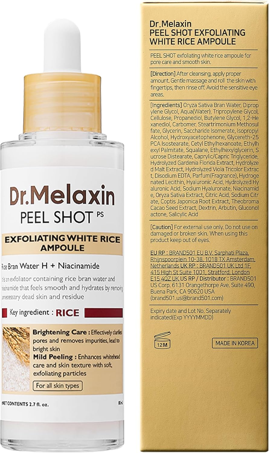 Dr. Melaxin White Rice Exfoliating Gel – Removes Dead Skin & Blackheads, 80ml