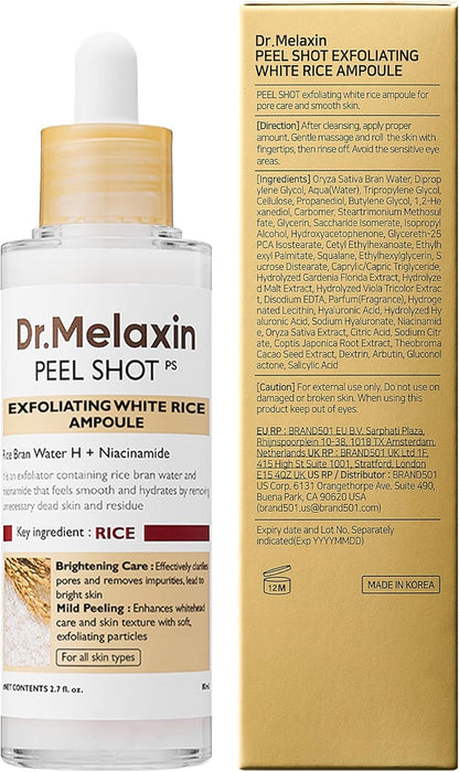 Dr. Melaxin White Rice Exfoliating Gel – Removes Dead Skin & Blackheads, 80ml